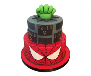 Superhelden 3D taart (2 lagen)