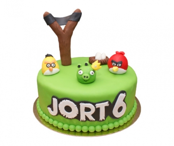 Angry Birds 3D taart (1 laag)
